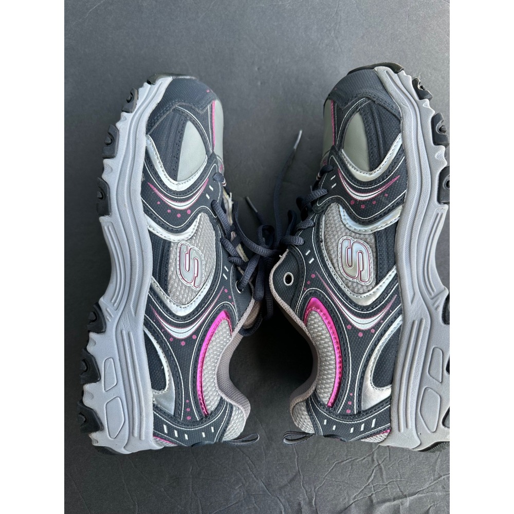 Skechers Work D'Lites Women Slip Resistant Safety Toe Athletic Shoes Gray Pink 9 - Picture 10 of 13